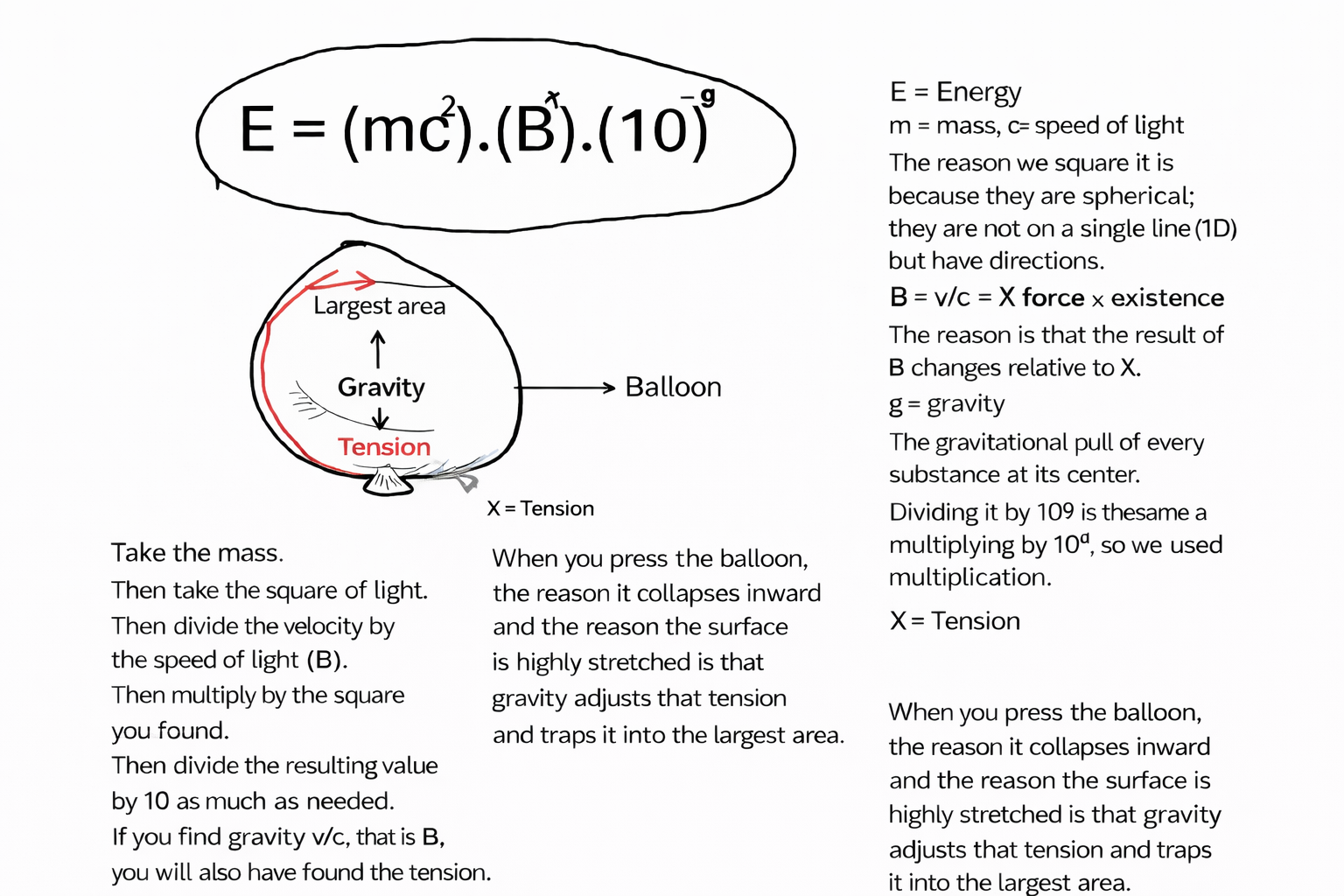 Ensar's Energy Formula Diagram and Physics Calculation
